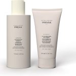 Kobieta wcierająca balsam regenerujący w skórę ramienia na tle zielonych liści